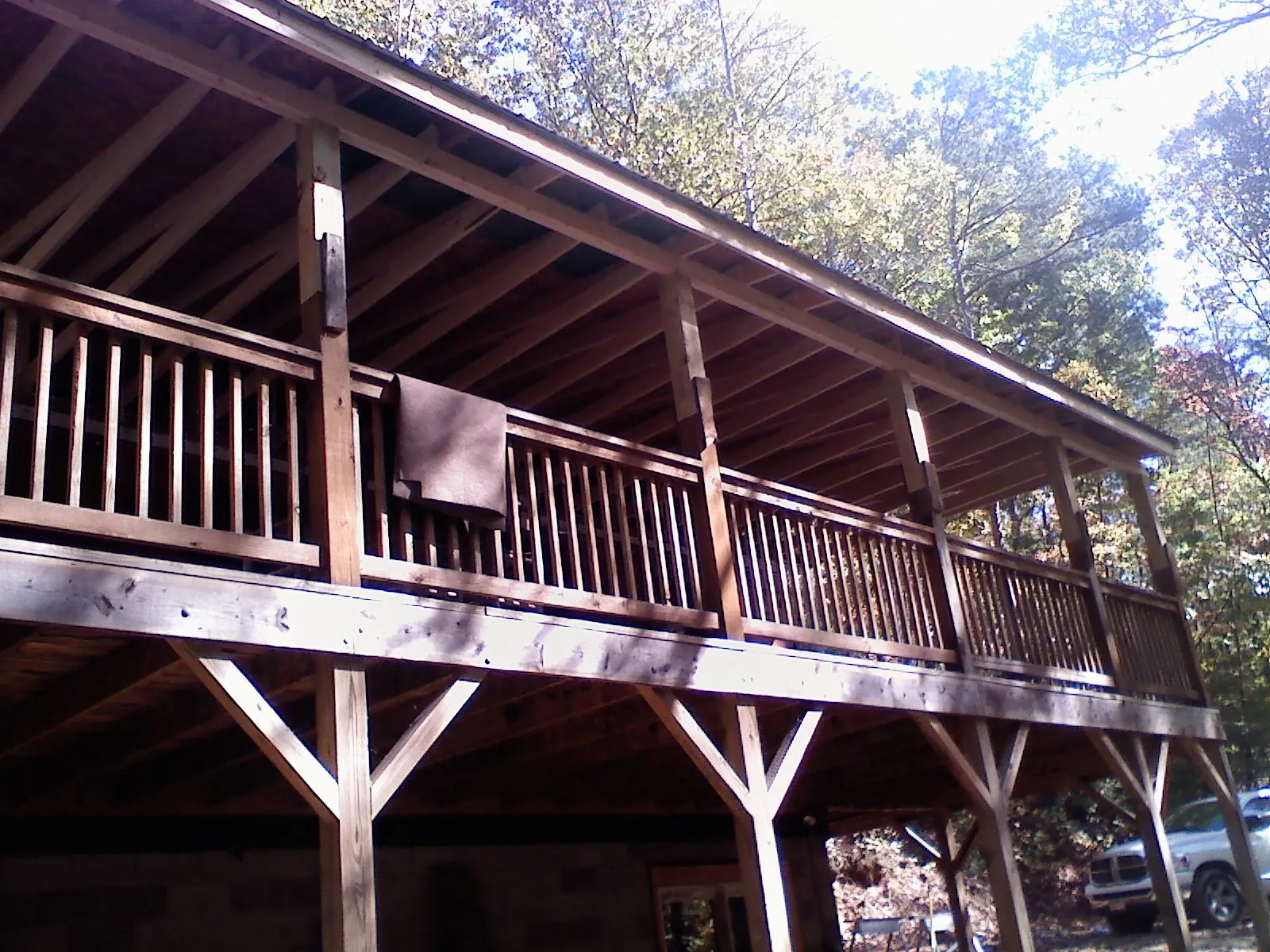 Timber framing under a new elevated porch and deck — Roof Leak Repair in Camden by Roofing Brothers